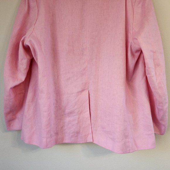 MNG by Mango Women Blazer Suit 100 Linen, Line, 1 botton front, Pockets, Lined - Picture 7 of 15